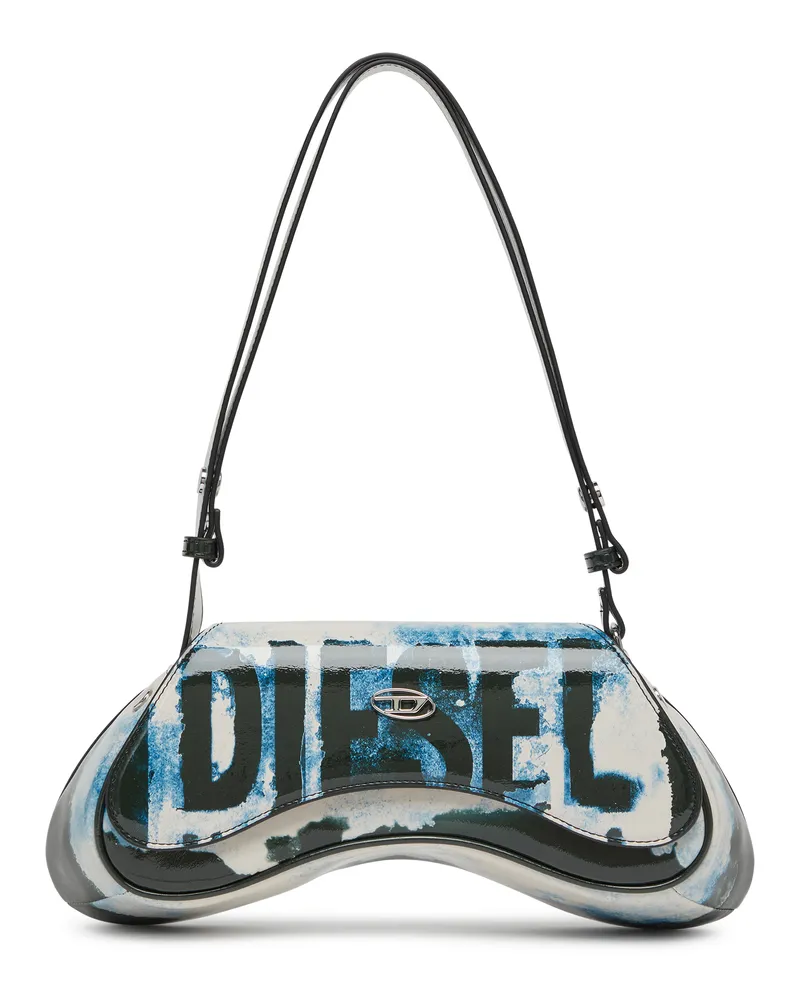 Diesel Play-Schultertasche mit glänzendem PU-Print - Schultertaschen - Damen - Bunt Bunt