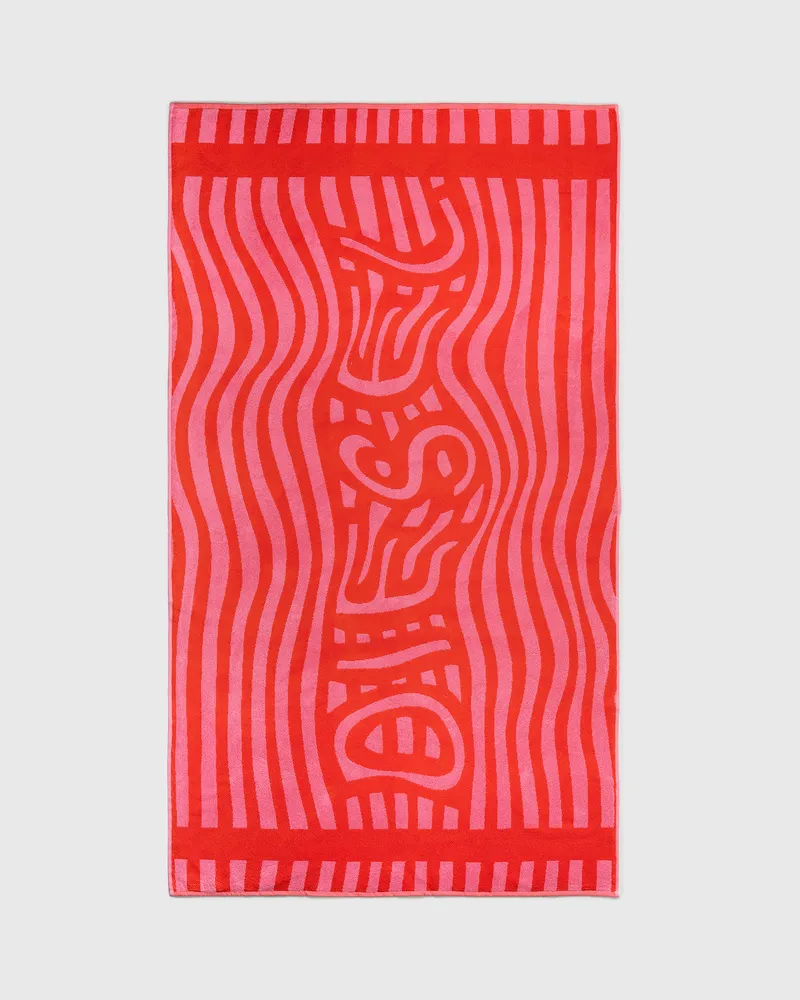 Diesel Frotteehandtuch 100x180 cm - Bath - Unisex - Rot Rot