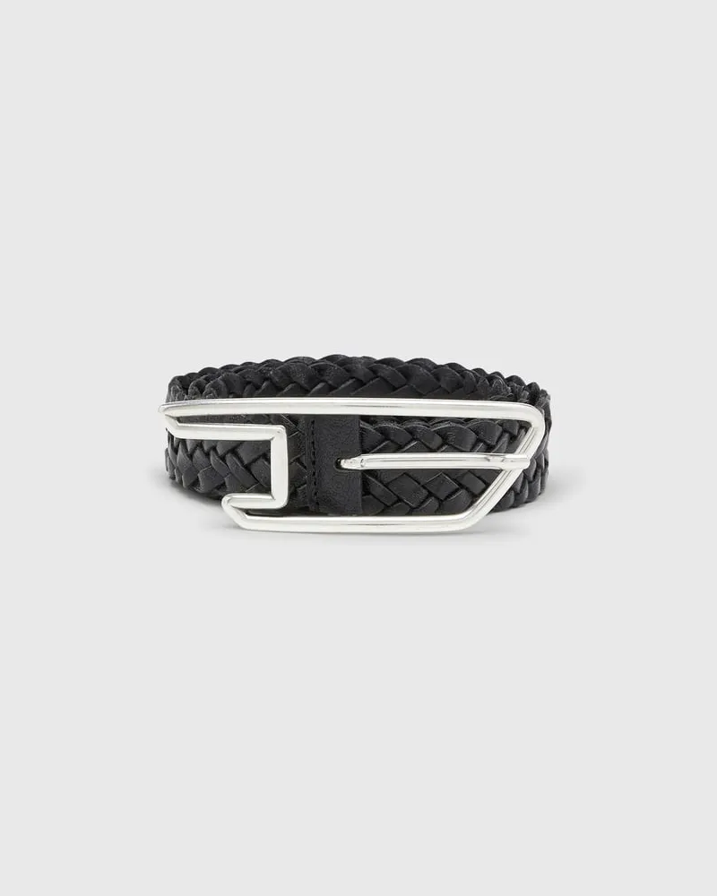 Diesel 3 cm Gürtel aus geflochtenem Leder - Gürtel - Unisex - Schwarz Schwarz
