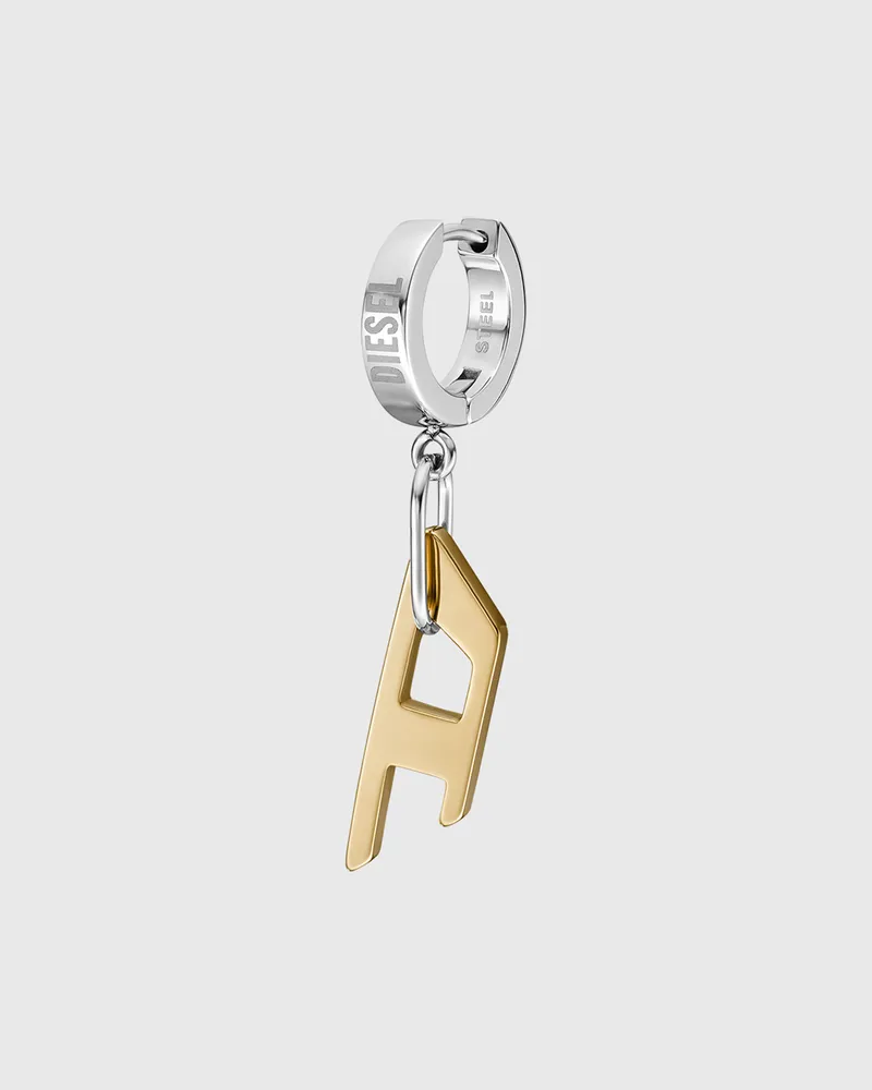 Diesel Zweifarbiger Edelstahl-Ohrring - Ohrringe - Unisex - Gold Gold