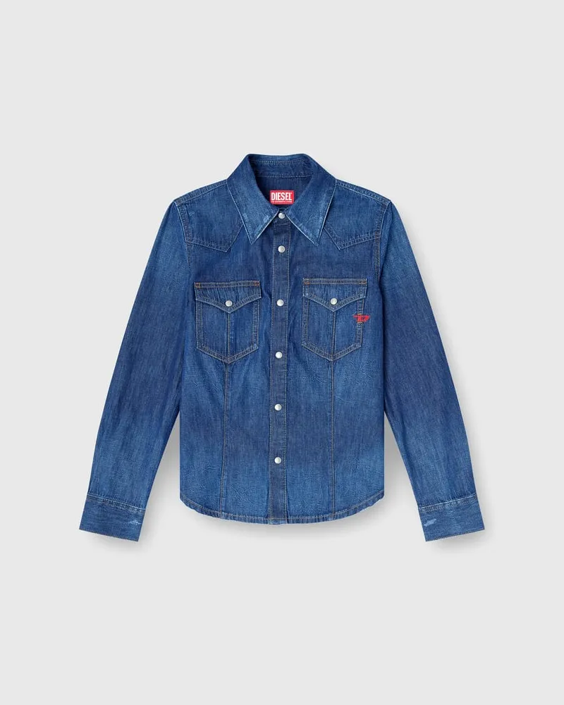 Diesel Westernhemd aus Clean-Wash-Denim - Denimhemden - Damen - Blau Blau