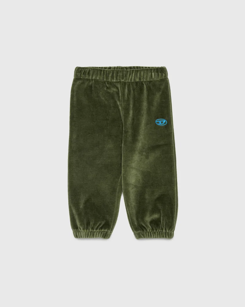 Diesel Samtweatpants mit Oval D Stickerei - Hosen - Herren - Grün Grün