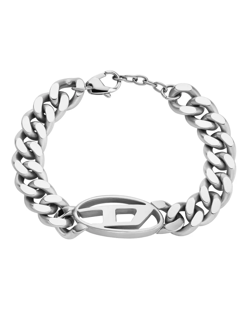 Diesel Kettenarmband aus Edelstahl mit ovalem D-Logo - Armbänder - Herren - Silber Silber