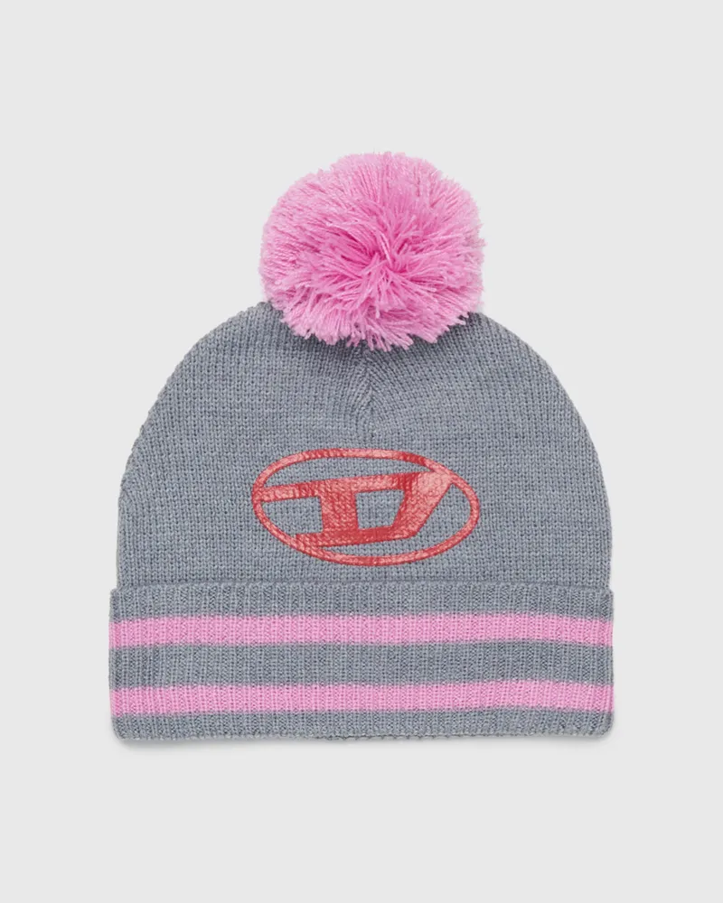 Diesel Gestreifte Bommelmütze aus Wollmischung - Weitere Accessoires - Unisex - Bunt Bunt
