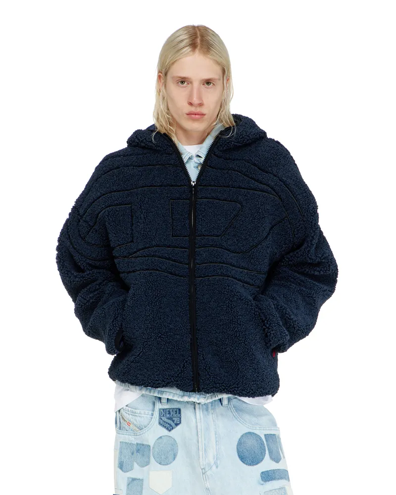 Diesel Teddy-Kapuzenpullover - Jacken - Herren - Blau Blau