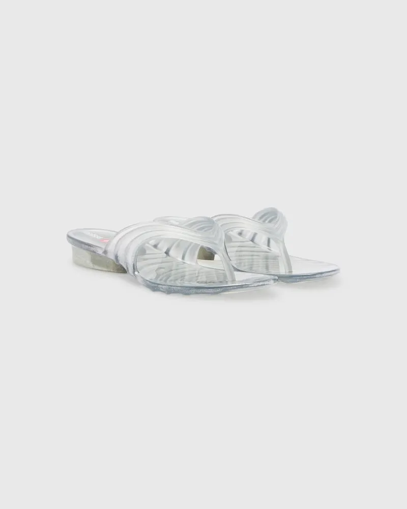 Diesel Künstlerisch gestaltete Flip-Flops aus Melflex - Sandalen - Damen - Silber Silber