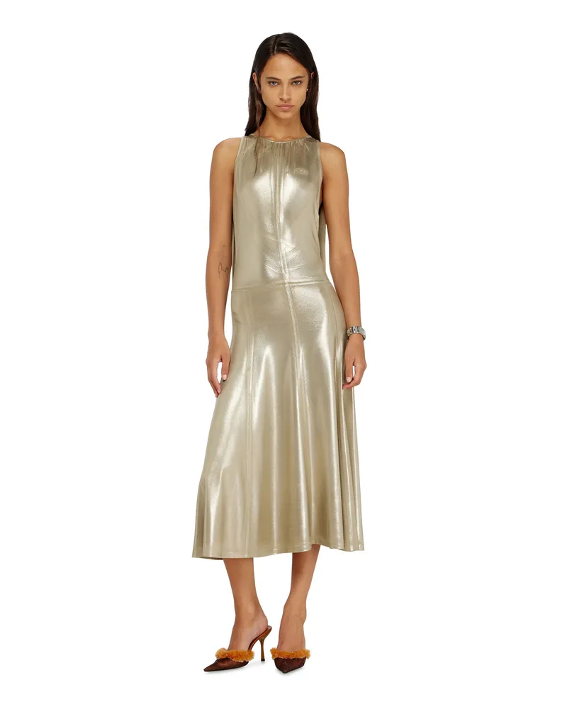 Diesel Fließendes Metallic-Midikleid mit offenem Rücken - Kleider - Damen 