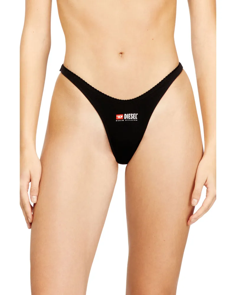 Diesel 3er-Pack Strings aus Stretch-Baumwolle mit Logo - Strings - Damen - Schwarz Schwarz
