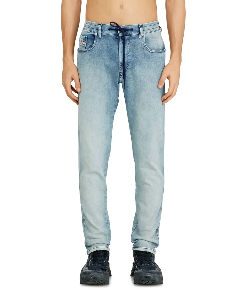 Diesel Slim Regular Waist 2062 D-Strukt Joggjeans, Hellblau, Reißverschluss Blau