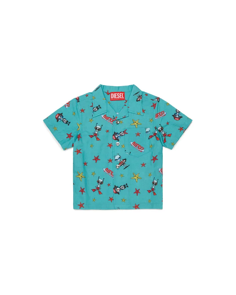 Diesel Baumwollhemd mit Allover-Prints - Beachwear - Herren - Grün Grün