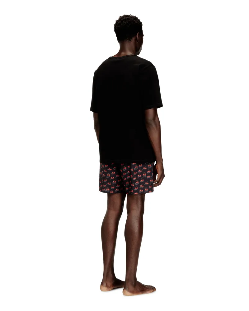 Diesel Baumwoll-Pyjama-Set mit Allover-Print - Pyjamas - Herren - Schwarz Schwarz