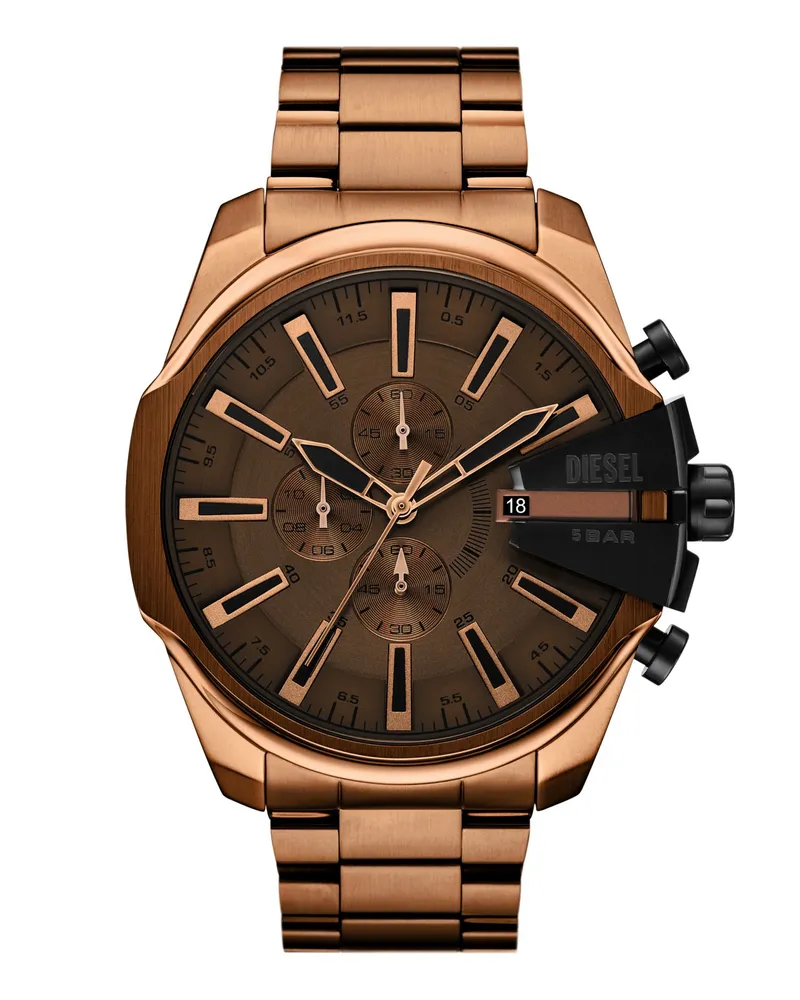 Diesel Mega Chief Slim Braun Edelstahl Uhr - Uhren - Herren - Braun Braun