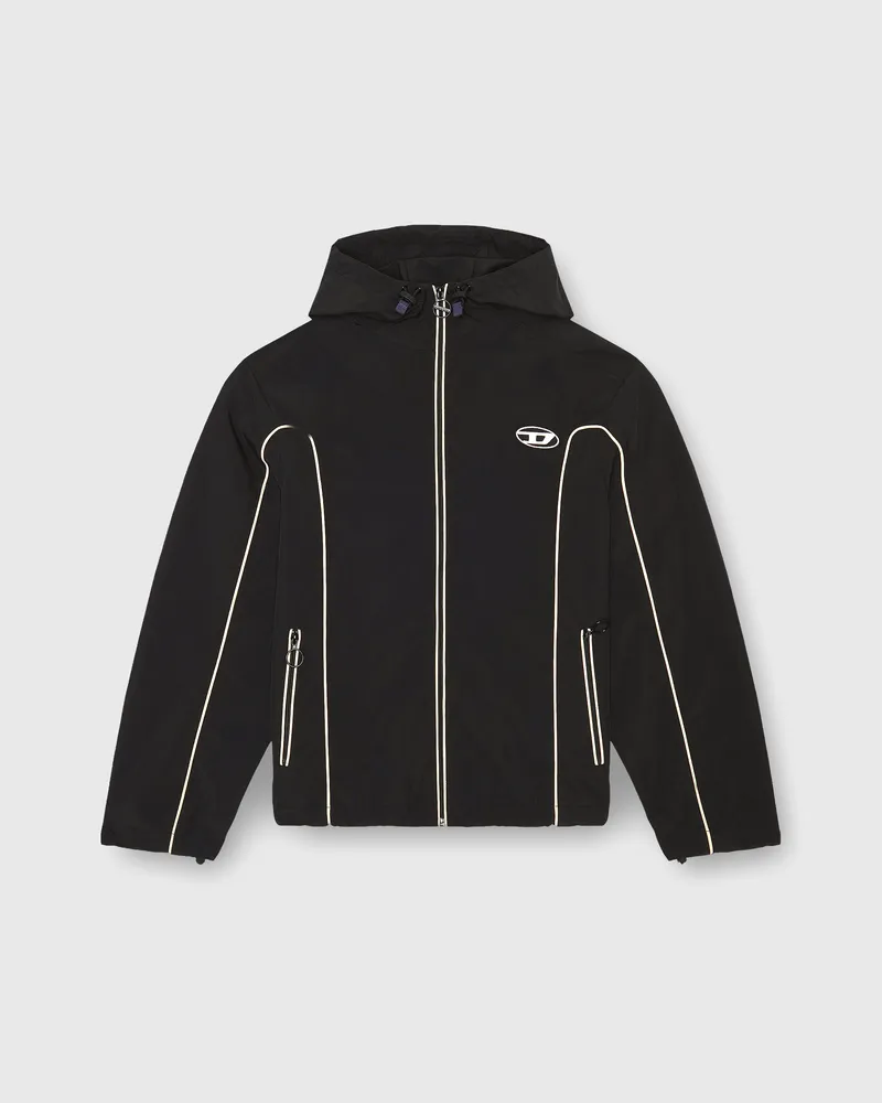 Diesel Windjacke mit Kontrastpaspelierung - Jacken - Herren - Schwarz Schwarz