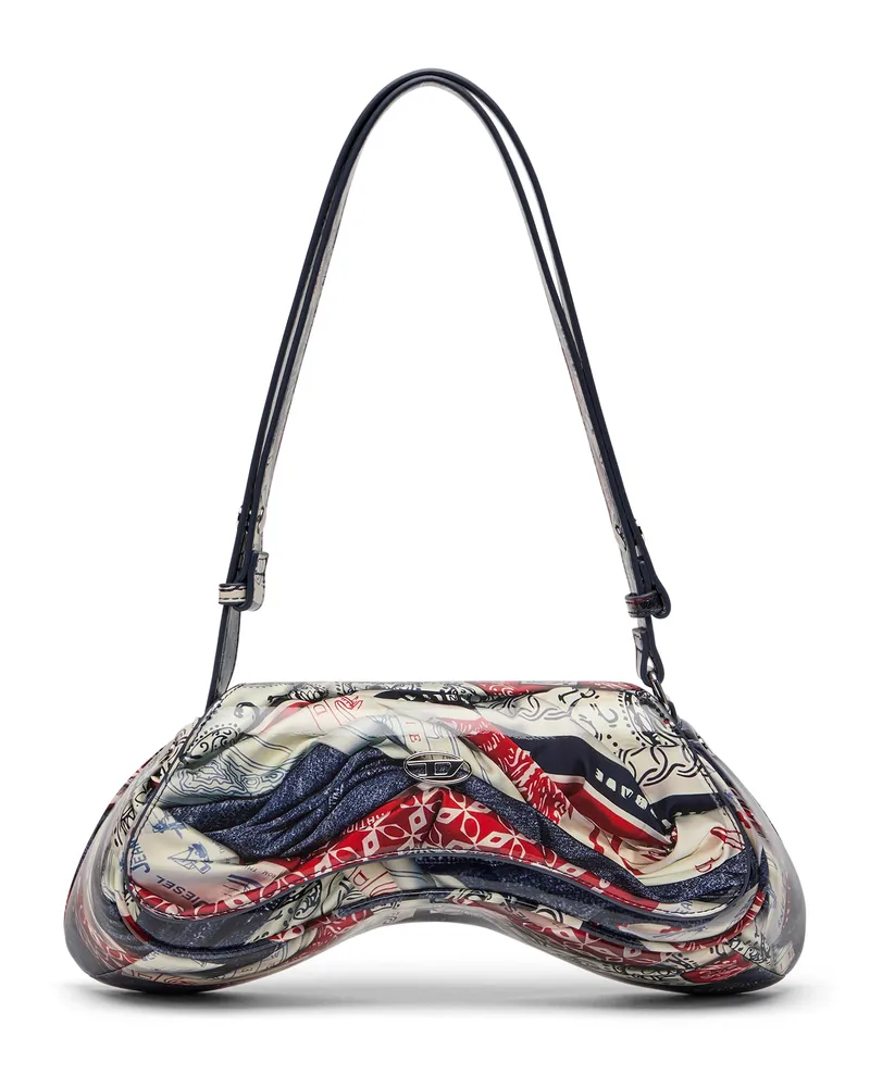 Diesel Play-Schultertasche mit glänzendem PU-Print - Schultertaschen - Damen - Bunt Bunt