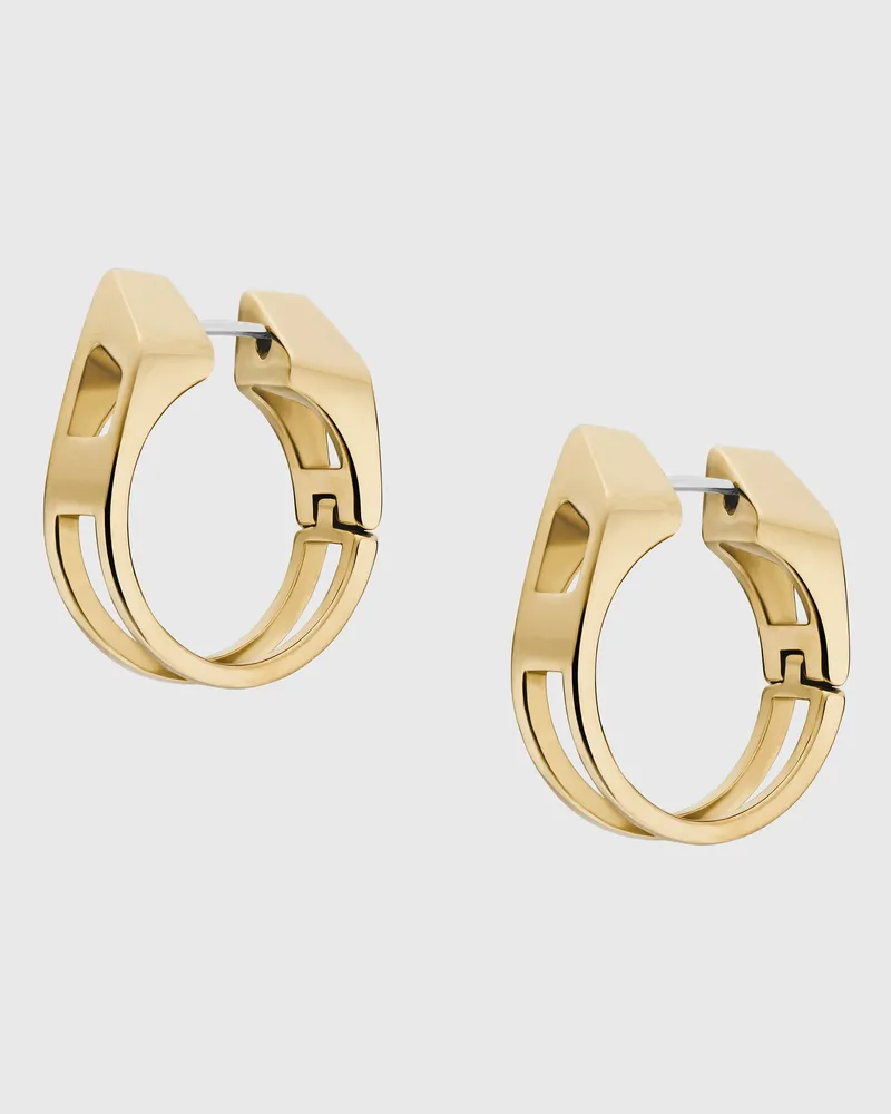 Diesel Creolen-Ohrringe aus goldfarbenem Edelstahl - Ohrringe - Unisex - Gold Gold