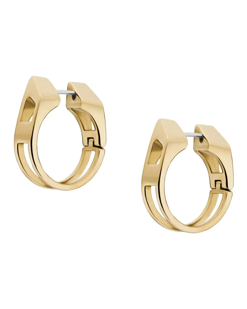 Diesel Creolen-Ohrringe aus goldfarbenem Edelstahl - Ohrringe - Unisex - Gold Gold