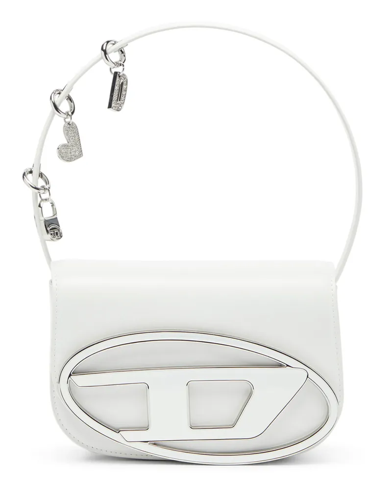 Diesel 1DR - Ikonische Schultertasche aus Leder mit Henkel-Charms - Schultertaschen - Damen - Weiss Weiss