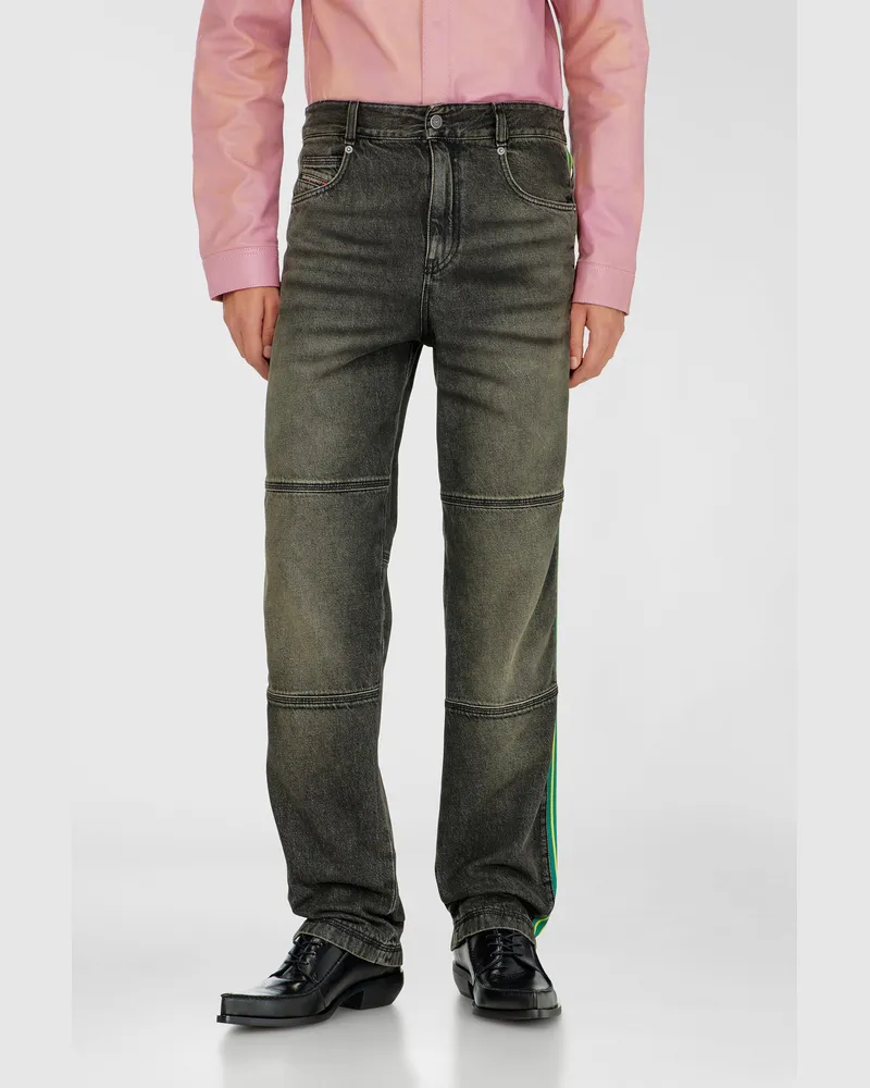 Diesel Regular Jeans Regular Waist D-Arbus, Schwarz/Dunkelgrau, Reißverschluss Schwarz
