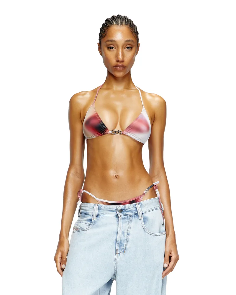 Diesel Bikinioberteil mit verschwommenem Print - BHs - Damen - Rosa Rosa