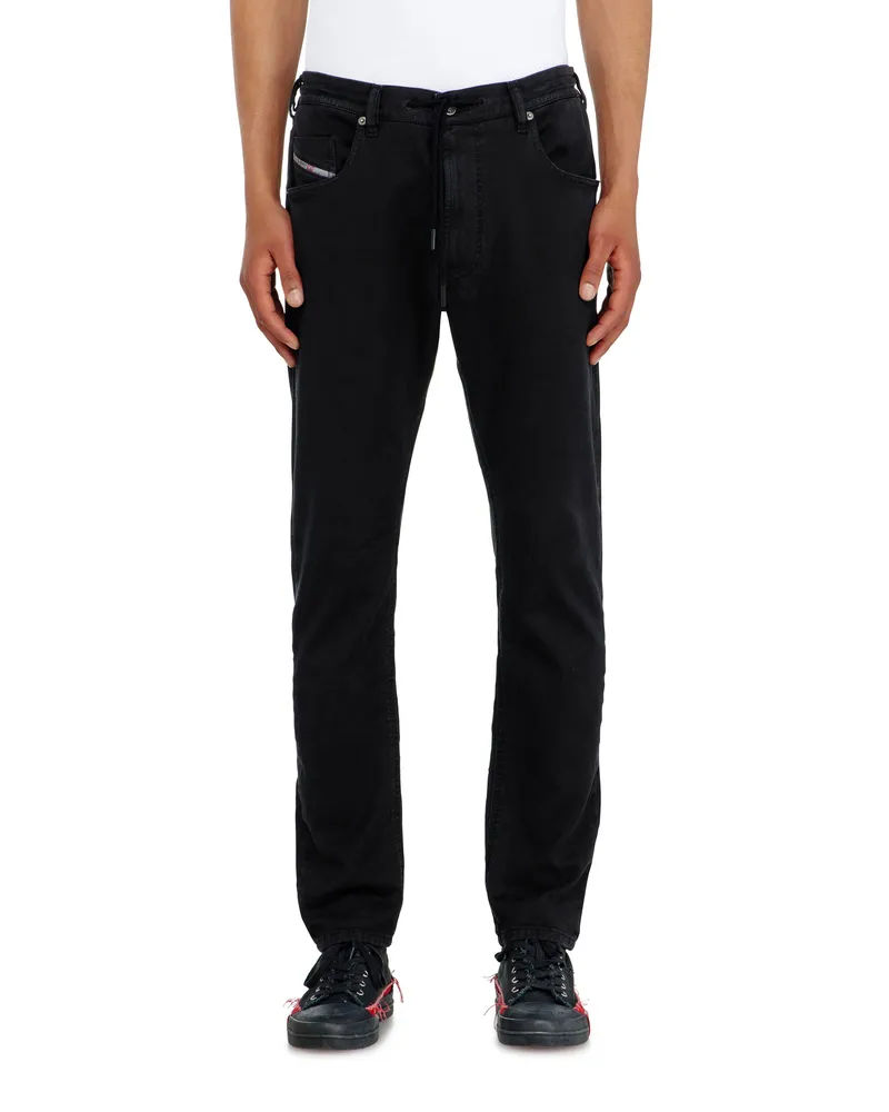 Diesel Regular Regular Waist 2032 D-Krooley Joggjeans, Schwarz/Dunkelgrau, Reißverschluss Schwarz