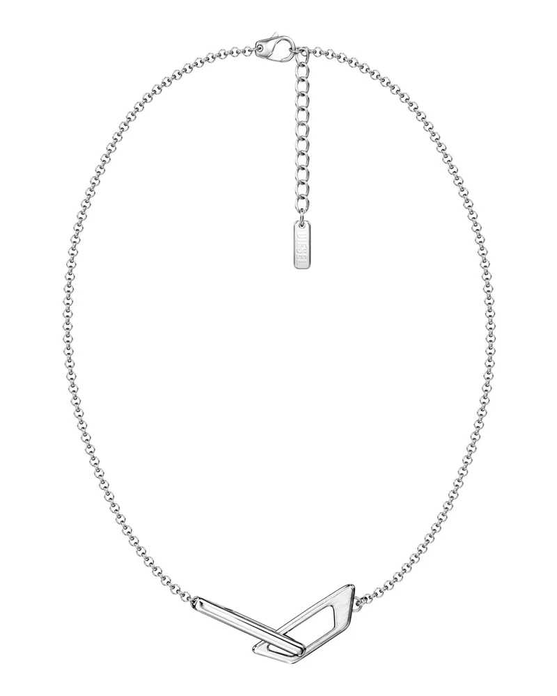 Diesel Bandhalskette aus Edelstahl - Halsketten - Unisex - Silber Silber