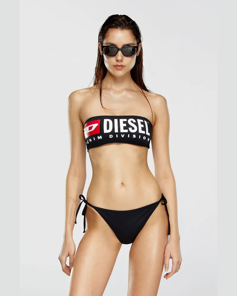 Diesel Bandeau-Bikini-Top mit Maxi-Logo - BHs - Damen - Schwarz Schwarz