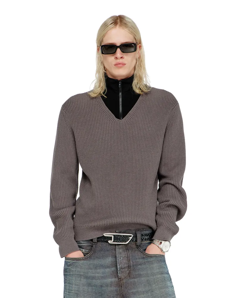 Diesel Pullover mit half-zip und doppellagigem Kragen - Strickwaren - Herren - Bunt Bunt