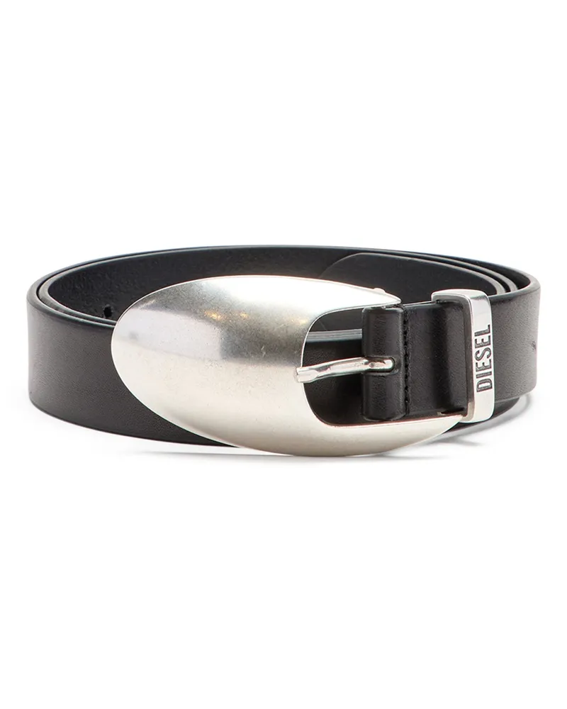 Diesel 3 cm Ledergürtel mit skulpturaler Schnalle - Gürtel - Herren - Schwarz Schwarz