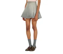 Rock aus distressed fischgrät denim - Röcke - Damen - Grau