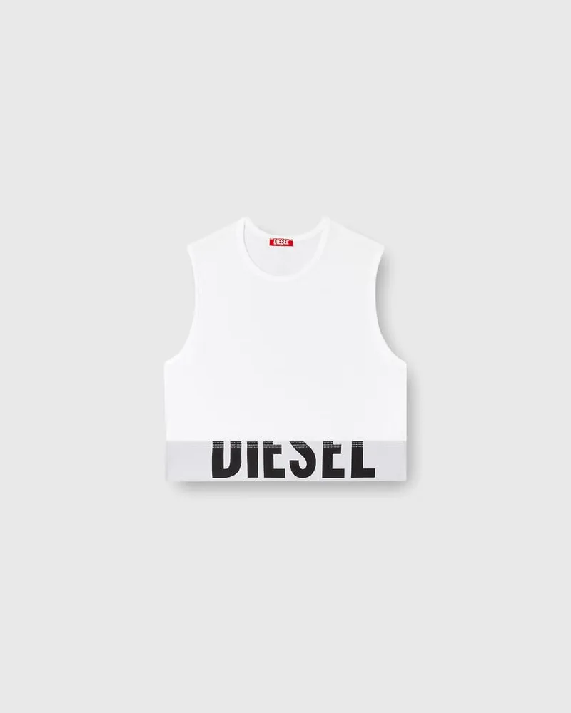 Diesel Verkürztes Tanktop mit Cut-off-Logo - Oberteile - Damen - Weiss Weiss