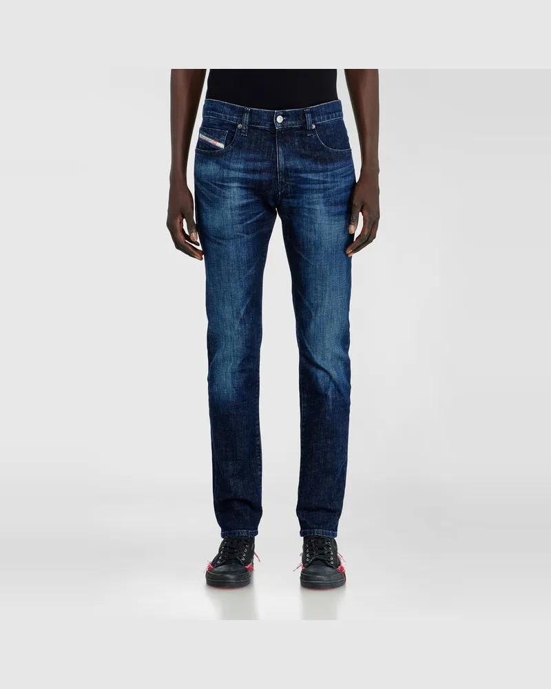 Diesel Slim Jeans Regular Waist 2019 D-Strukt, Dunkelblau, Reißverschluss Blau