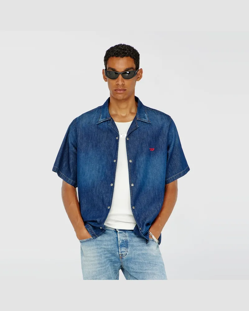Diesel Jeanshemd mit kurzen Ärmeln - Denimhemden - Herren - Blau Blau