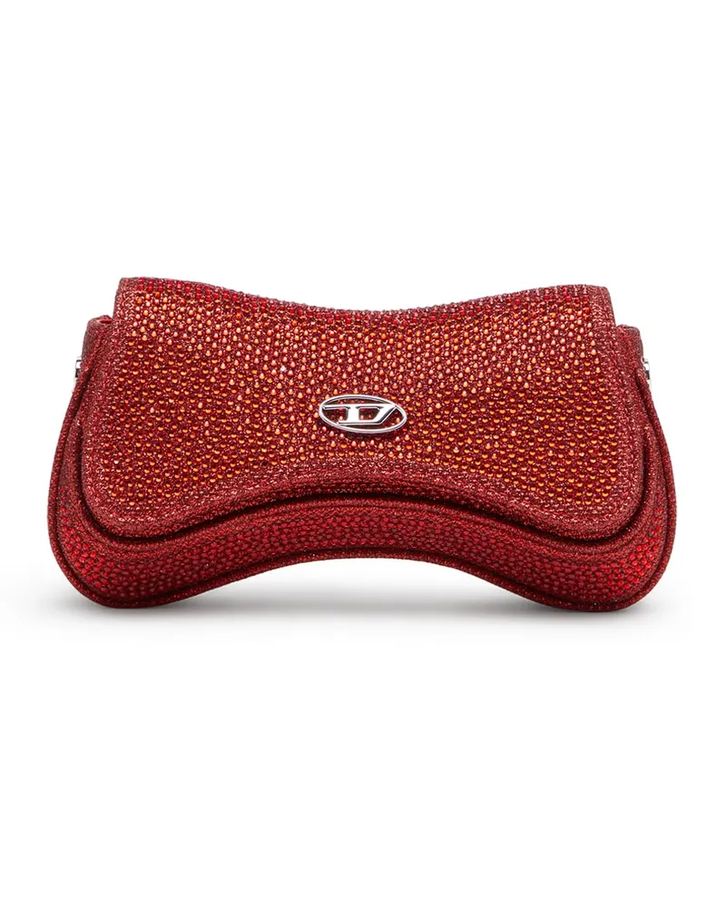 Diesel Play-Mini Crossbody-Tasche mit Kristall - Schultertaschen - Damen - Rot Rot