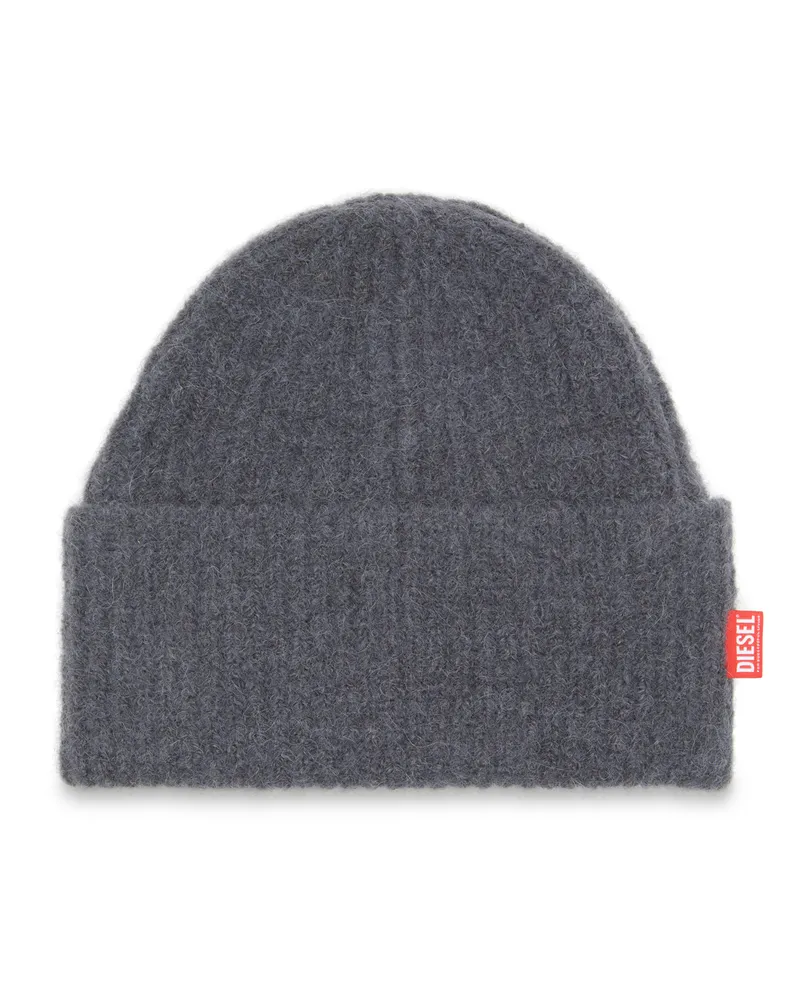 Diesel Rippenstrick-Alpakamütze - Mützen - Unisex - Grau Grau