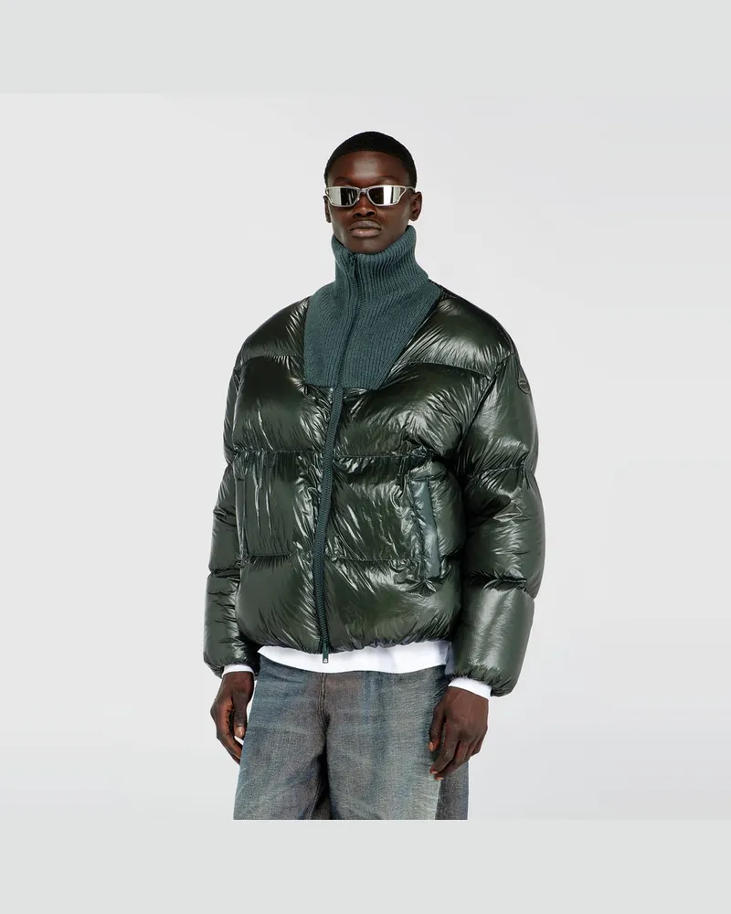 Diesel Daunen-Steppjacke aus ripstop mit geripptem Kragen - Winterjacken - Herren - Grün Grün