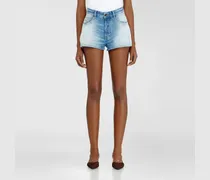 Weite Jeansshorts - Kurze Hosen - Damen - Blau