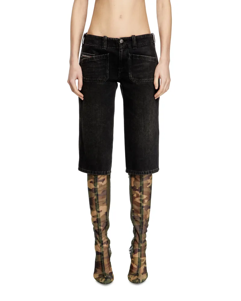 Diesel Caprishorts aus Denim - Kurze Hosen - Damen - Schwarz Schwarz