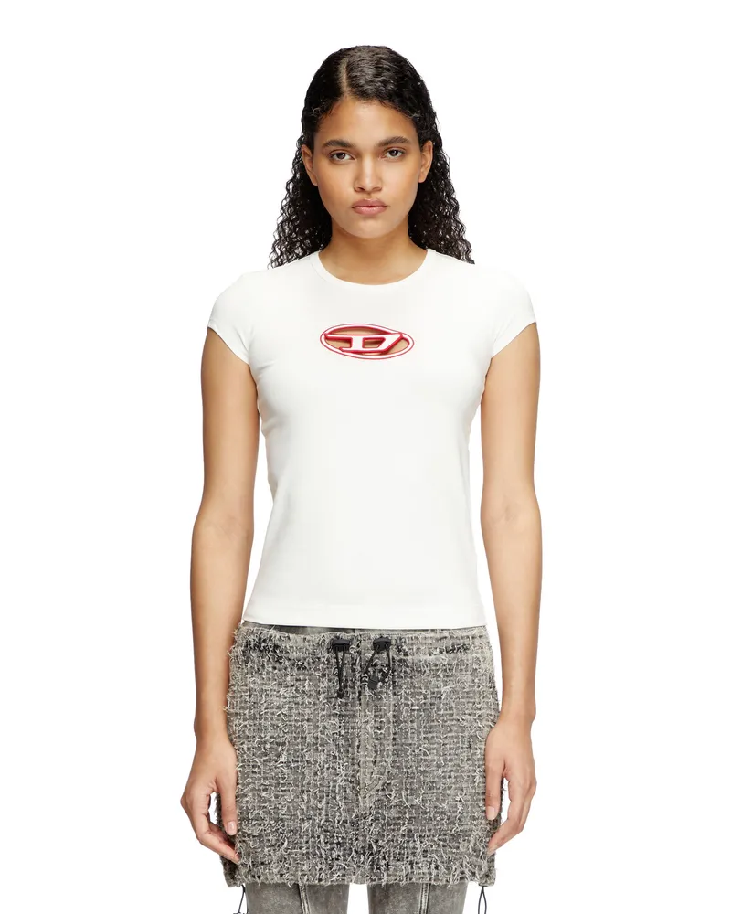 Diesel T-Shirt mit Cutout-Logo - T-Shirts - Damen - Bunt Bunt