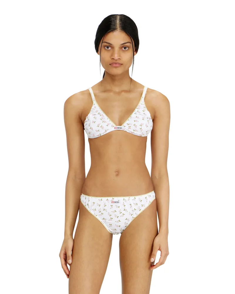Diesel Triangel-BH aus Baumwolle mit all-over Blumenprint - BHs - Damen - Weiss Weiss