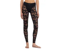 Leggings aus Nylon mit camouflage-Spitze - Hosen - Damen - Schwarz