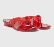 Künstlerisch gestaltete Flip-Flops aus Melflex - Sandalen - Damen - Rot