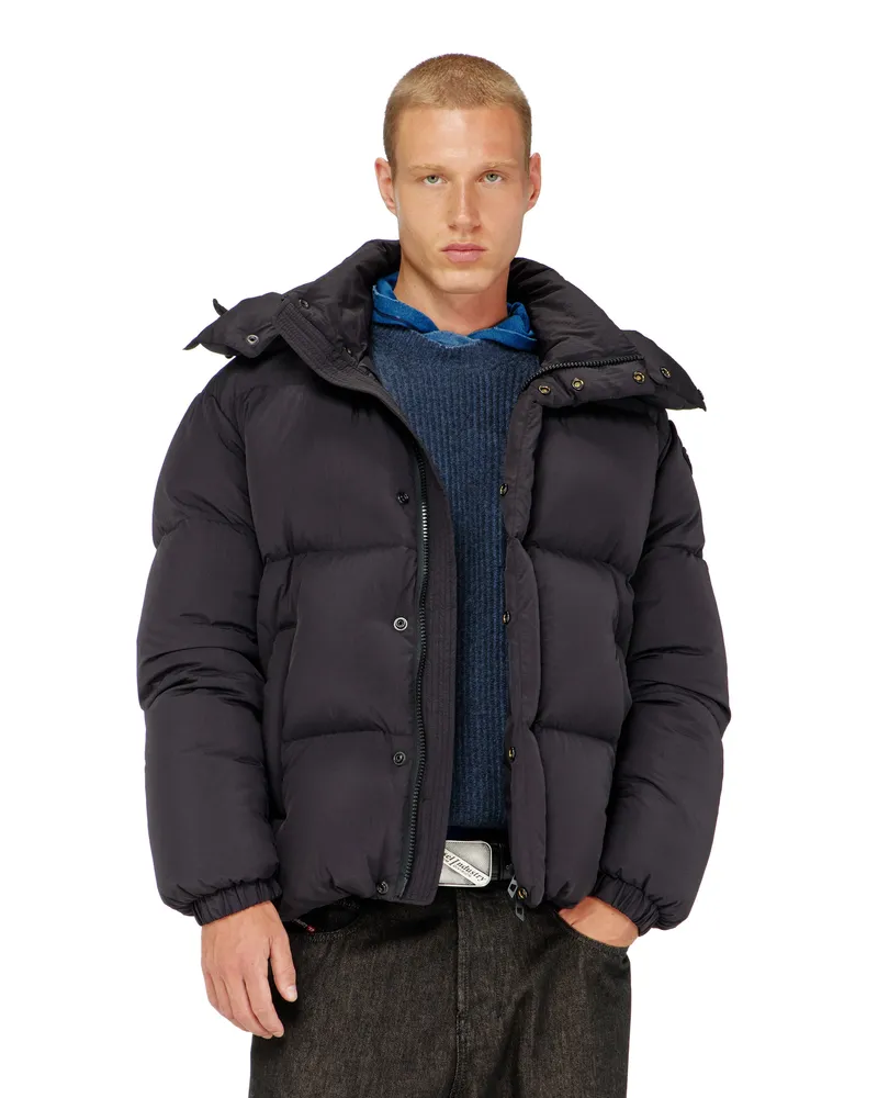 Diesel Gesteppte Daunenjacke aus ViralOff Taslan - Winterjacken - Herren - Grau Grau