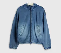 Sweatjacke mit Denim-Effekt - Jacken - Damen - Blau