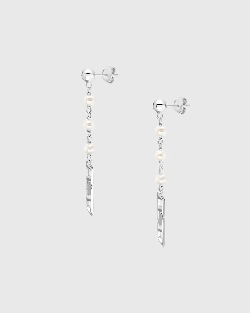 Diesel Ohrhänger aus Sterlingsilber mit Perlen - Ohrringe - Unisex - Silber Silber