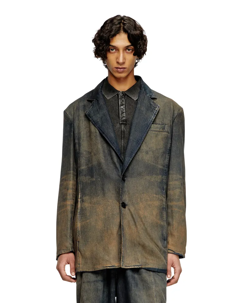Diesel Blazer aus nuanciert fließendem Denim - Denim jacken - Unisex - Blau Blau