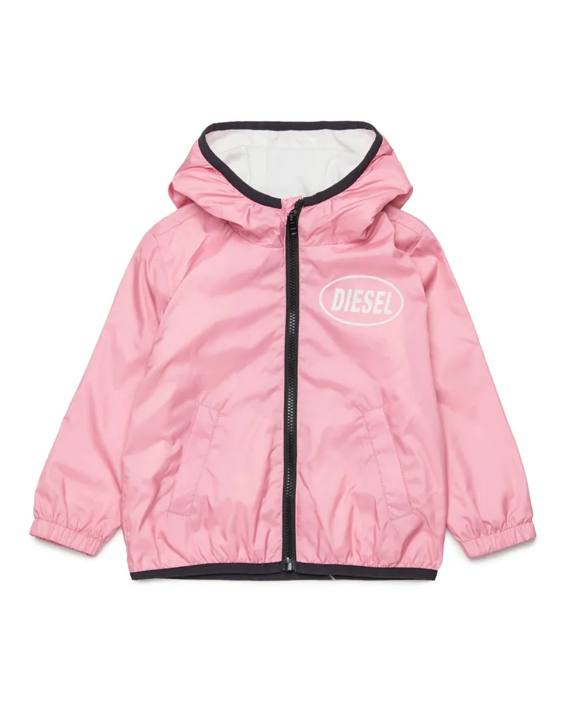 Diesel Leichte Jacke mit Kapuze und Logodruck - Jacken - Unisex - Rosa Rosa