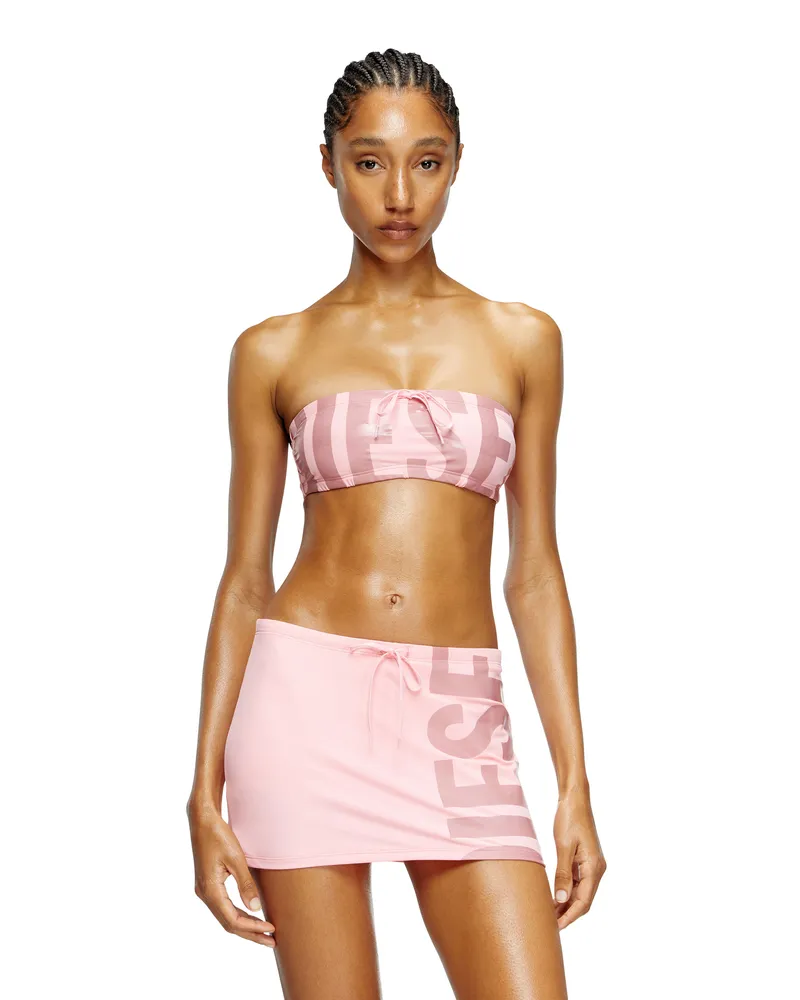 Diesel Bandeau-Bikini-Top mit Maxi-Logo - BHs - Damen - Rosa Rosa
