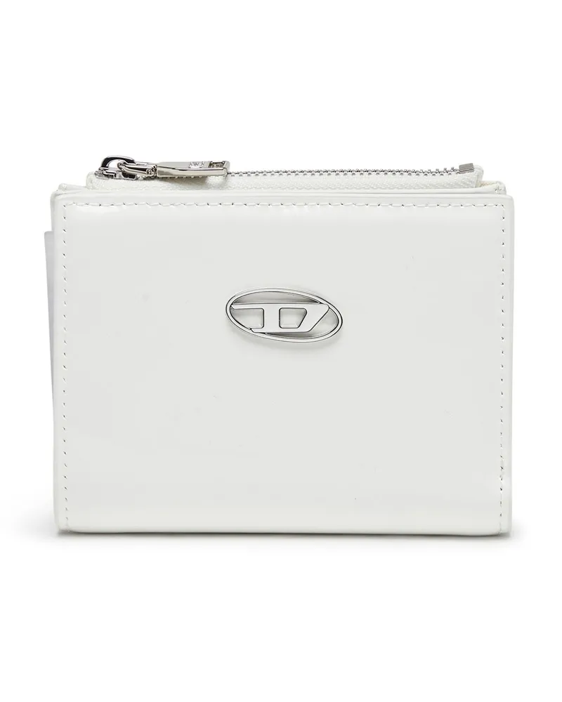 Diesel Kleines Portemonnaie aus glänzendem Leder - Kleine Portemonnaies - Damen - Weiss Weiss