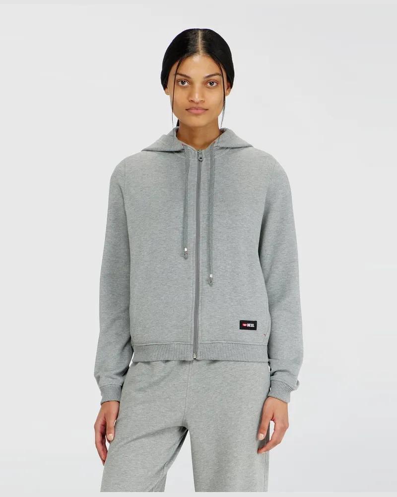 Diesel Kapuzenpullover aus aufgerauter Baumwollmischung - Oberteile - Damen - Grau Grau