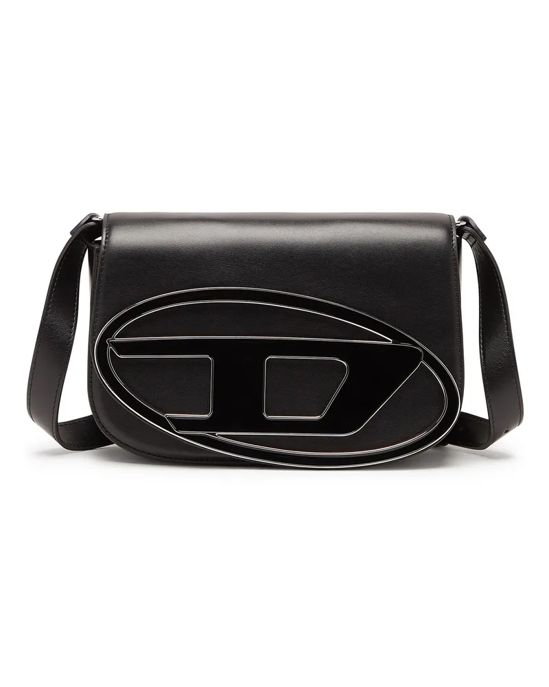 Diesel 1DR M-Ikonische Schultertasche aus Leder in Medium - Schultertaschen - Damen - Schwarz Schwarz